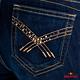 BRAPPERS 女款 新美腳Royal系列-女用中腰彈性鑲鑽小喇叭褲-藍 product thumbnail 10