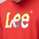 Lee 男款 色塊Logo印刷連帽大學T/厚T 紅 product thumbnail 7