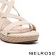 涼鞋 MELROSE 美樂斯 安定感 質感交叉條帶造型牛皮美型高跟涼鞋－米 product thumbnail 6