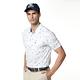 【Lynx Golf】男款吸濕排汗小網眼滿版LXG山貓印花胸袋款短袖POLO衫-白色 product thumbnail 3