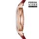 FOSSIL Jacqueline 環鑽迎春雕花兔翻轉女錶 紅色皮革錶帶 34MM ES5248 product thumbnail 4