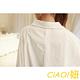 寬鬆蝙蝠袖修身長版襯衫 (白色)-CiAO妞 product thumbnail 5