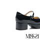高跟鞋 MISS 21 微跩甜光澤感方頭瑪莉珍粗高跟鞋－黑 product thumbnail 4
