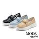 休閒鞋 MODA MODAY 簡約個性烤漆金屬鍊條全真皮休閒鞋－ 藍 product thumbnail 7