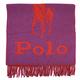 RALPH LAUREN POLO 經典大馬LOGO雙色羊毛大款圍巾披肩(190X50cm)-紫/橘紅 product thumbnail 2