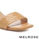 涼鞋 MELROSE 愜意休閒編織一字方頭楔型高跟涼鞋－米 product thumbnail 6
