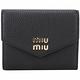 miu miu 字母荔紋小牛皮三折信封釦短夾(黑色) product thumbnail 2