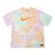 Nike 短袖 NSW Tee 女款 霓虹色 渲染 水洗 落肩 寬版 變形蟲 短T FJ7731-885 product thumbnail 2