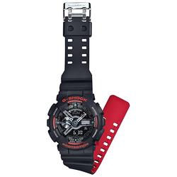 CASIO卡西歐 G-SHOCK 人氣經典紅黑雙顯手錶-55mm