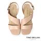 Tino Bellini 巴西進口知性淡雅牛皮寬帶繞踝低跟涼鞋-粉 product thumbnail 4