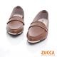ZUCCA-尖頭金屬角平底鞋-棕-z6903ce product thumbnail 6