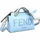 FENDI By The Way Boston 迷你款 字母牛皮縫線提把手提/斜背包(水藍色) product thumbnail 3