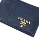 PRADA 金屬LOGO質感山羊皮8卡隨身卡片夾/證件夾(墨水藍) product thumbnail 5