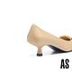 高跟鞋 AS 典雅時尚反摺方釦羊皮尖頭高跟鞋－米 product thumbnail 4