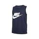 NIKE 男無袖背心-無袖上衣 純棉 慢跑 路跑 AR4992-451 丈青白 product thumbnail 2