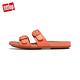 【FitFlop】GRACIE RUBBER BUCKLE TWO-BAR LEATHER SLIDES 扣環造型雙帶涼鞋-女(珊瑚色) product thumbnail 3