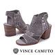 VINCE CAMUTO 麂皮編織簍空粗高跟鞋-絨灰 product thumbnail 7