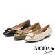 低跟鞋 MODA Luxury 都會典雅金屬梯形釦全真皮小方楦低跟鞋－米 product thumbnail 7