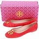 TORY BURCH Chelsea 黃銅標誌麂皮娃娃鞋(紅色) product thumbnail 5