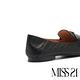 低跟鞋 MISS 21 精緻菱格紋品牌LOGO釦造型樂福低跟鞋－黑 product thumbnail 4