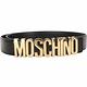 MOSCHINO 拋光金字母小牛皮腰帶(黑色) product thumbnail 2