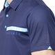 【Lynx Golf】男款吸汗速乾涼感合身版素面Lynx印花短袖POLO衫/高爾夫球衫-深藍色 product thumbnail 6