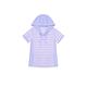 FILA 女吸濕排汗短袖條紋連帽T恤-紫色 5TEY-1721-PL product thumbnail 2