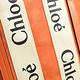 CHLOE Woody系列品牌織帶麂皮兩用小號托特包(橘/米) product thumbnail 6