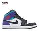 Nike 休閒鞋 Air Jordan 1 Mid 男鞋 黑 紫 AJ1 一代 喬丹 中筒 DQ8426-154 product thumbnail 6