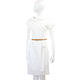 MOSCHINO 白色浮雕織紋設計短袖洋裝(附腰帶) product thumbnail 3