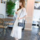 波西米亞蕾絲短袖洋裝 (白色)-Kugi Girl product thumbnail 2