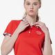 【Lynx Golf】女款吸濕排汗素面基本款格子配布設計短袖POLO衫-紅色 product thumbnail 4