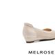 低跟鞋 MELROSE 美樂斯 氣質編織鏤空羊皮尖頭楔型低跟鞋－白 product thumbnail 4
