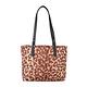 Kate Spade TaylorLeopard黑桃LOGO豹紋設計尼龍拉鍊肩背包(咖啡) product thumbnail 3