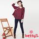 betty’s貝蒂思　配色格紋純棉上衣(紅色) product thumbnail 4