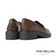 Tino Bellini 義大利進口全真皮方金扣低跟樂福鞋FYLV032(可可) product thumbnail 4