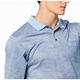 【Lynx Golf】男款歐洲進口布料純棉絲光花卉圖樣造型胸袋款長袖POLO衫-藍色 product thumbnail 6