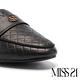 低跟鞋 MISS 21 精緻菱格紋品牌LOGO釦造型樂福低跟鞋－黑 product thumbnail 6