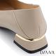 DIANA 3cm質感壓紋牛皮金屬花釦飾方尖頭低跟鞋 -白糖 product thumbnail 8