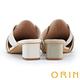 ORIN 簍空皮革尖頭穆勒中跟鞋 灰色 product thumbnail 5