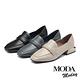 低跟鞋  MODA MODAY 韓系質感全真皮方頭Q底樂福低跟鞋－黑 product thumbnail 7