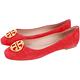 TORY BURCH Chelsea 黃銅標誌麂皮娃娃鞋(紅色) product thumbnail 2