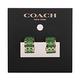 COACH 綠底大C LOGO 標誌半圓穿針式耳環(金色)一對 product thumbnail 6