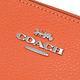 COACH 經典馬車LOGO皮革雙層拉鍊斜背扁包(亮橘) product thumbnail 6