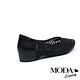 低跟鞋 MODA Luxury 閃動品味LOGO鑽拼接網布內增高低跟鞋－黑 product thumbnail 4