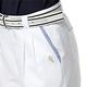【Lynx Golf】女款彈性舒適草寫字體前袋配布設計打摺九分褲-白色 product thumbnail 6