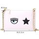 Chiara Ferragni Eye Star 矽膠眨眼星星油蠟皮革鍊帶手拿包/斜背包(淡粉色) product thumbnail 6