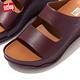 【FitFlop】SHUV TWO-BAR LEATHER SLIDES 簡約造型雙帶涼鞋-女(梅紅色) product thumbnail 5