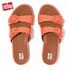 【FitFlop】GRACIE RUBBER BUCKLE TWO-BAR LEATHER SLIDES 扣環造型雙帶涼鞋-女(珊瑚色) product thumbnail 4