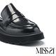 穆勒鞋 MISS 21 極簡個性牛油皮鋸齒厚底穆勒拖鞋－黑 product thumbnail 6